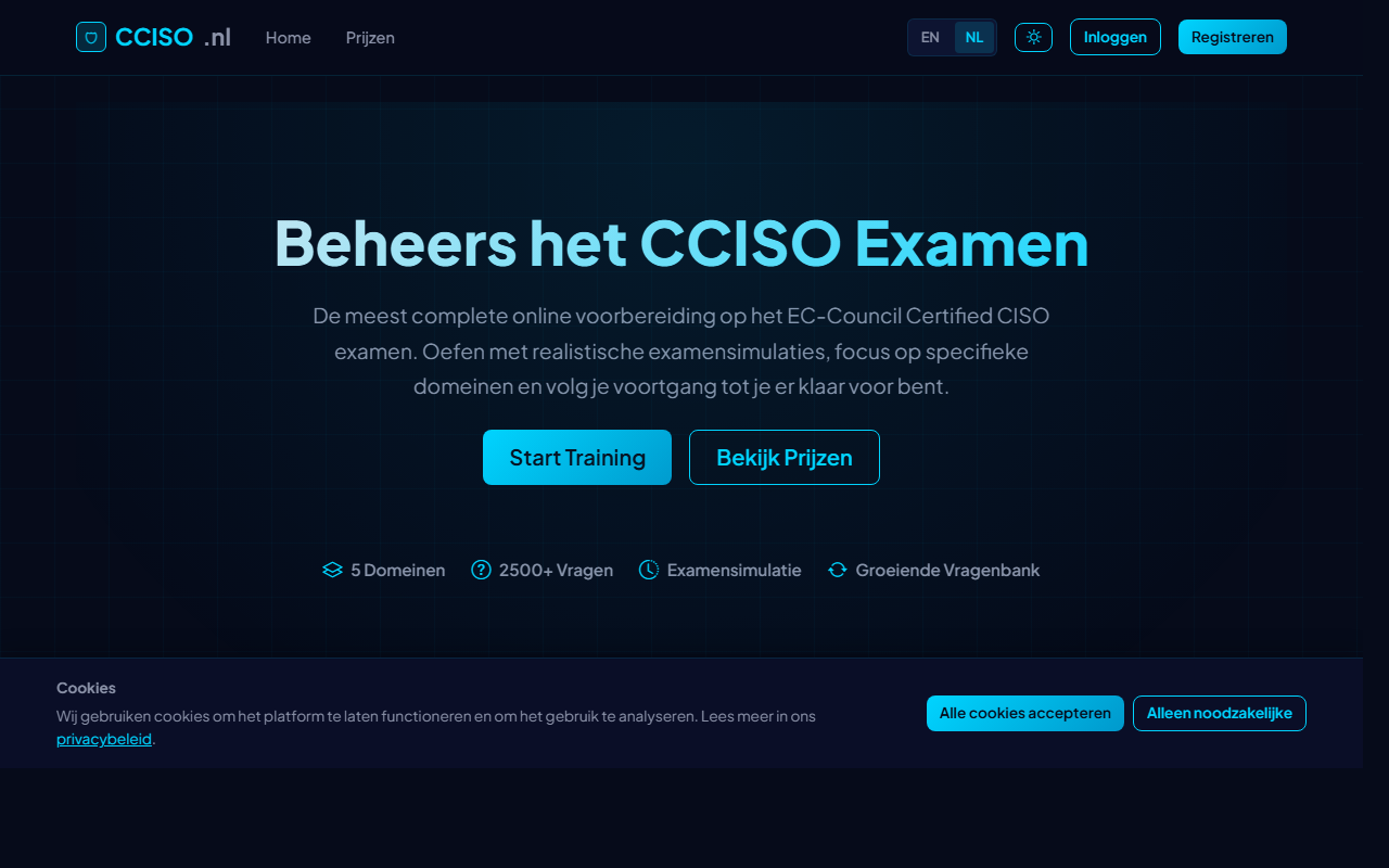 Screenshot van cciso.nl